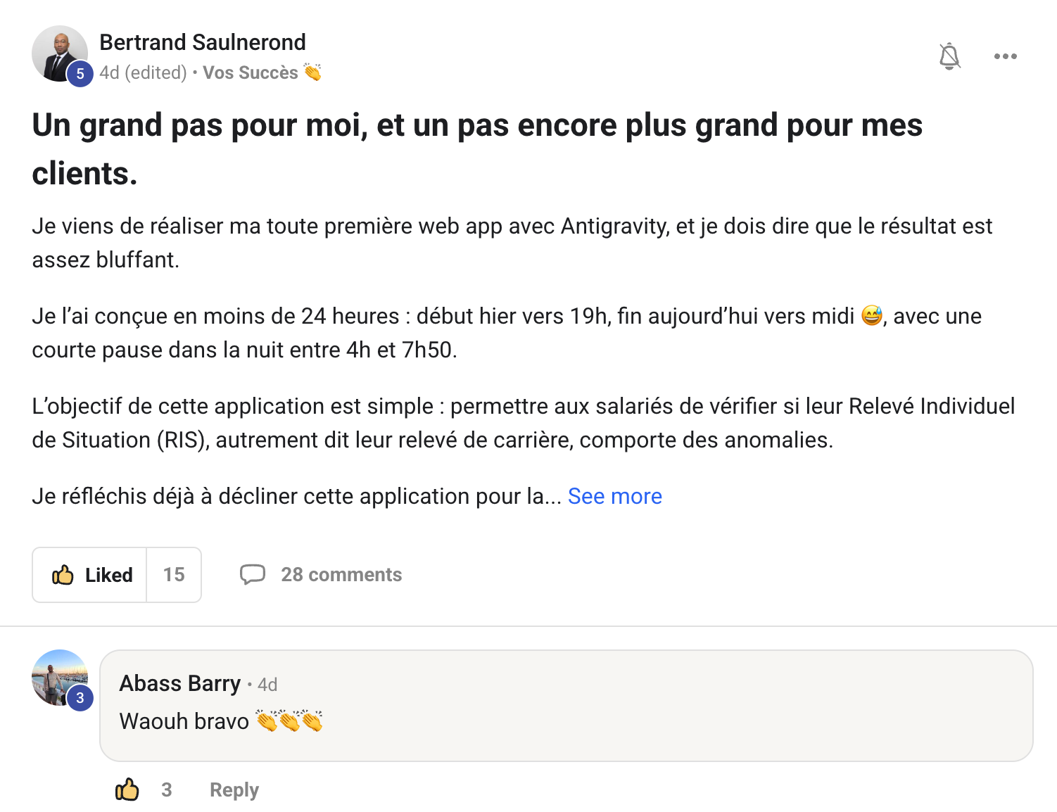 Témoignage de Bertrand Saulnerond — a créé sa première web app en moins de 24h