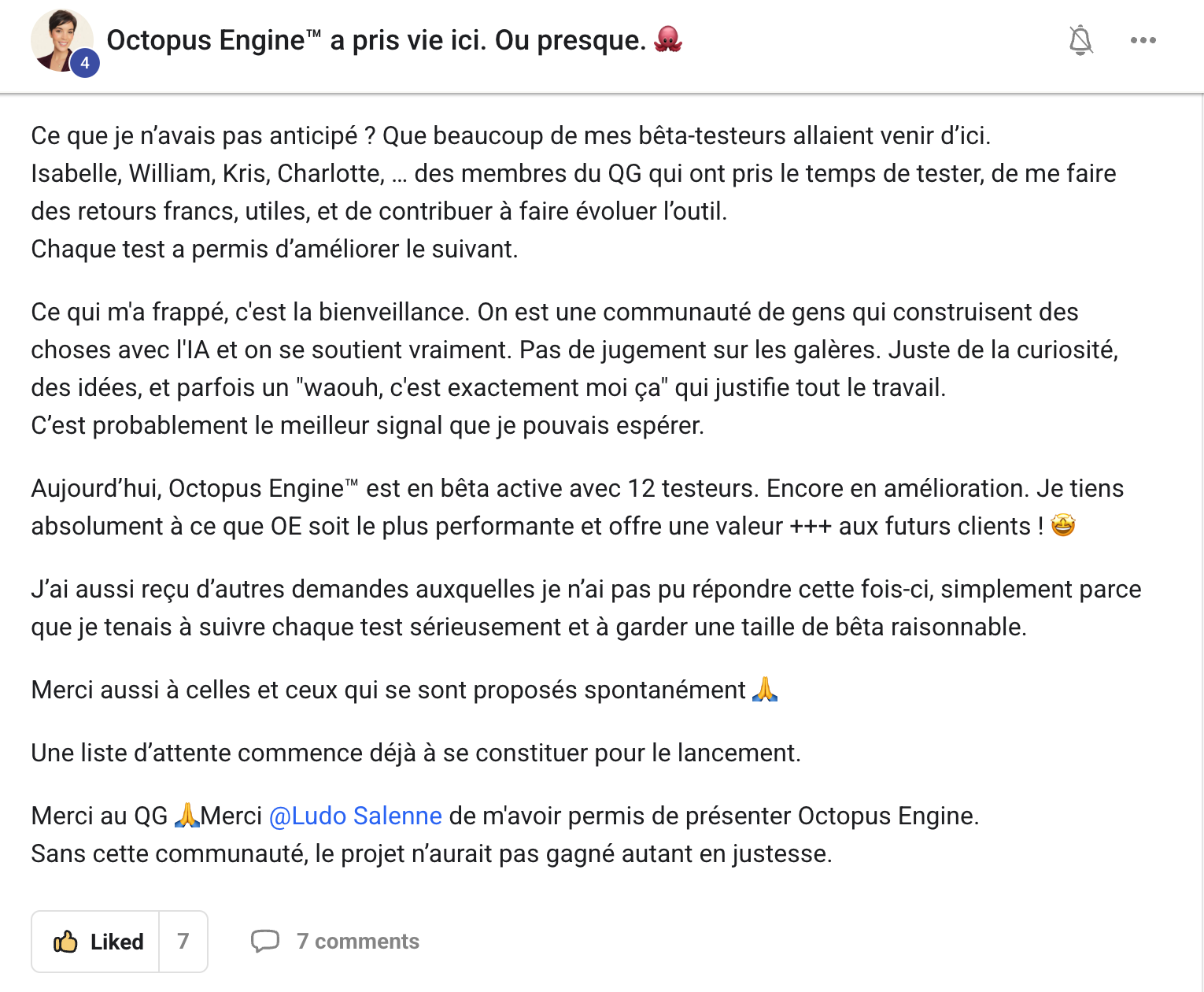 Témoignage de Maryem — Octopus Engine né grâce à la communauté du QG